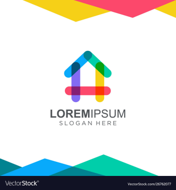 Colorful house logo design inspiration vector image
