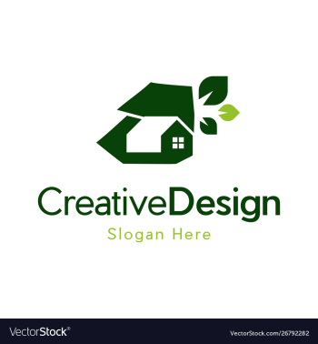 Green leaf home realty creative business logo vector image