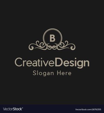 Letter b luxury ornate frame creative business log vector image