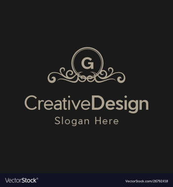 Letter g luxury ornate frame creative business log vector image