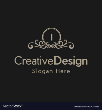 Letter i luxury ornate frame creative business log vector image