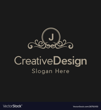 Letter j luxury ornate frame creative business log vector image