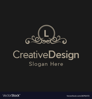 Letter l luxury ornate frame creative business log vector image