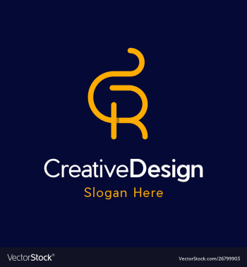 Letter r outline monogram creative modern logo vector image