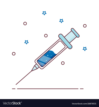 Icon vaccine syringe with vaccine vector image