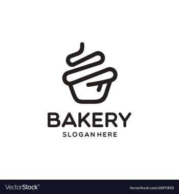 Cupcake bakery logo design vector image