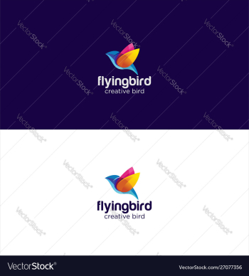 Abstract bird logo design creative sign vector image