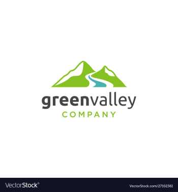 Minimalist mountain with river logo design vector image
