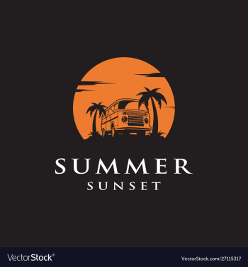 Summer car logo design vector image