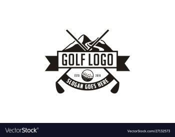 Modern black and white golf badge logo design vector image