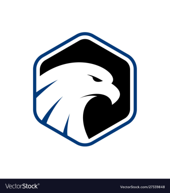 Eagle head in polygon shape logo vector image