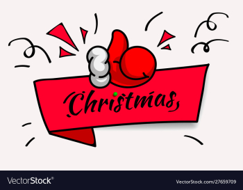 Christmas red banner with thumbs up vector image