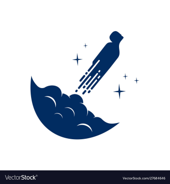 Rocket man logo template vector image
