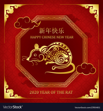 Happy chinese new year 2020 year rat vector image