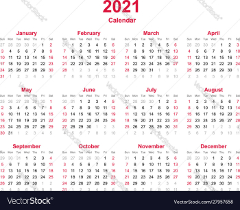 Calendar 2021 vector image