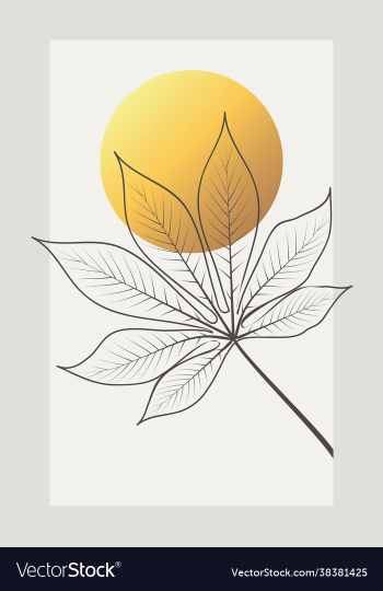 design with gold tropical leaves