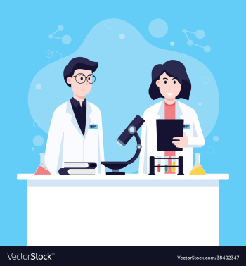 scientists men and woman working at science lab