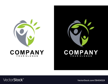 human with leaf logo concept medical clinic