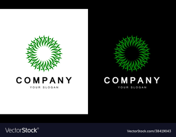flower and leaf concept logo design