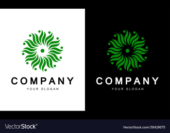 flower and leaf concept logo design