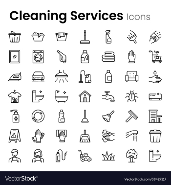 cleaning service icon set