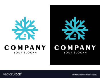 snowflake house logo design freeze-resistant icon