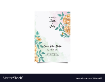 wedding invitation and menu template water color h