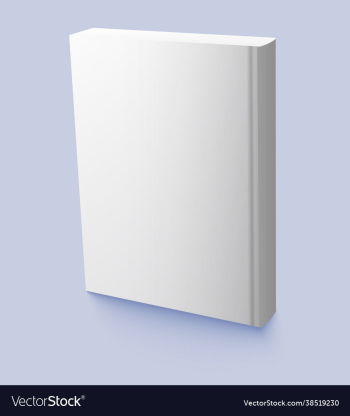 blank vertical book cover template with pages