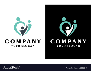 creative family love and care family logo design
