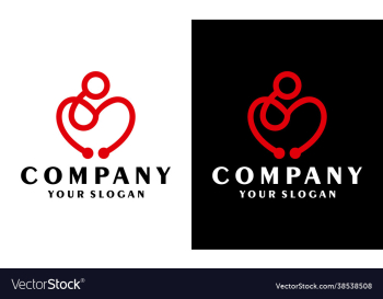 stethoscope family care love symbol logo