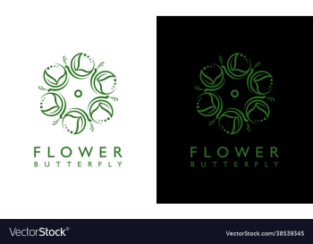 feminine floral butterfly concept logo design