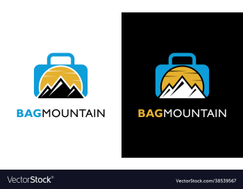 sun mountain bag vintage concept design logo