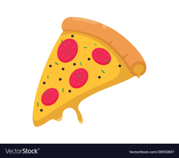 slice pizza isolated on white background