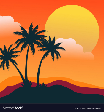 beach sunset background design template