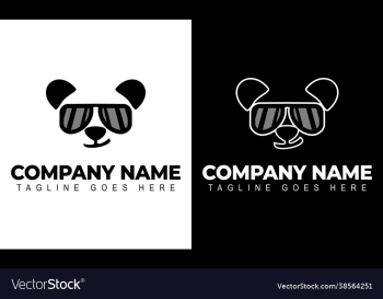 panda head logo design template modern design