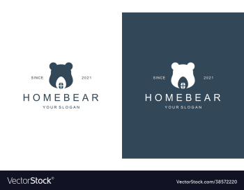 creative bear house bear home logo hipster retro