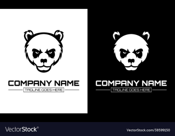 panda head logo design template modern design