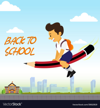 poster back to school with boy