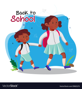 poster back to school with children