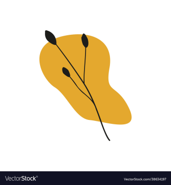 foliage and branch silhouette with yellow abstract