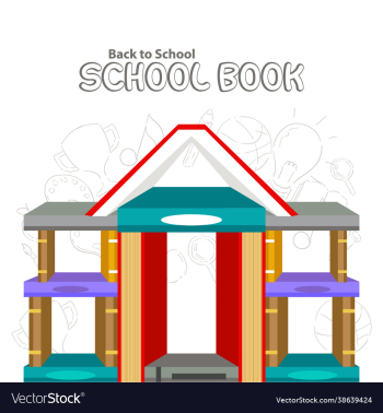 poster back to school with set books