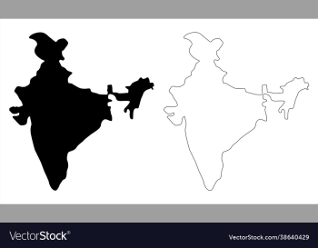 map india isolated white background