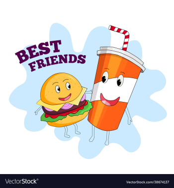 poster burger and cold drink as a best friend