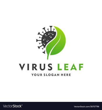 creative design logo leaf and virus icon