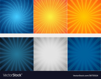 sunburst background set three colors