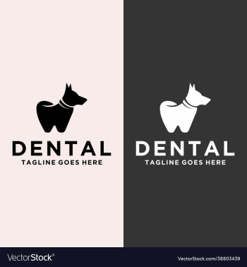 modern and playful dental dog logo