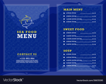 seafood restaurant menu design template