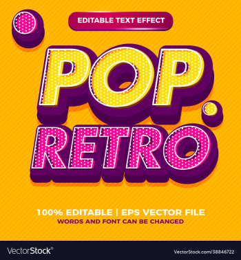 pop style art editable text effect style for old