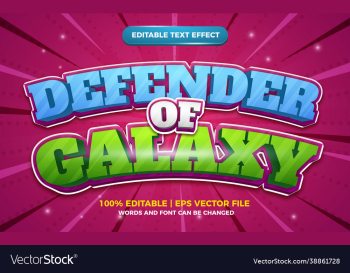 defender galaxy cartoon comic 3d editable text
