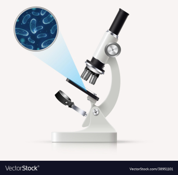 microscope 3d chemistry viewing blue germs eps